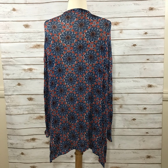 H&M Geometric Starburst Open Front Long Cardigan . - Picture 4 of 8